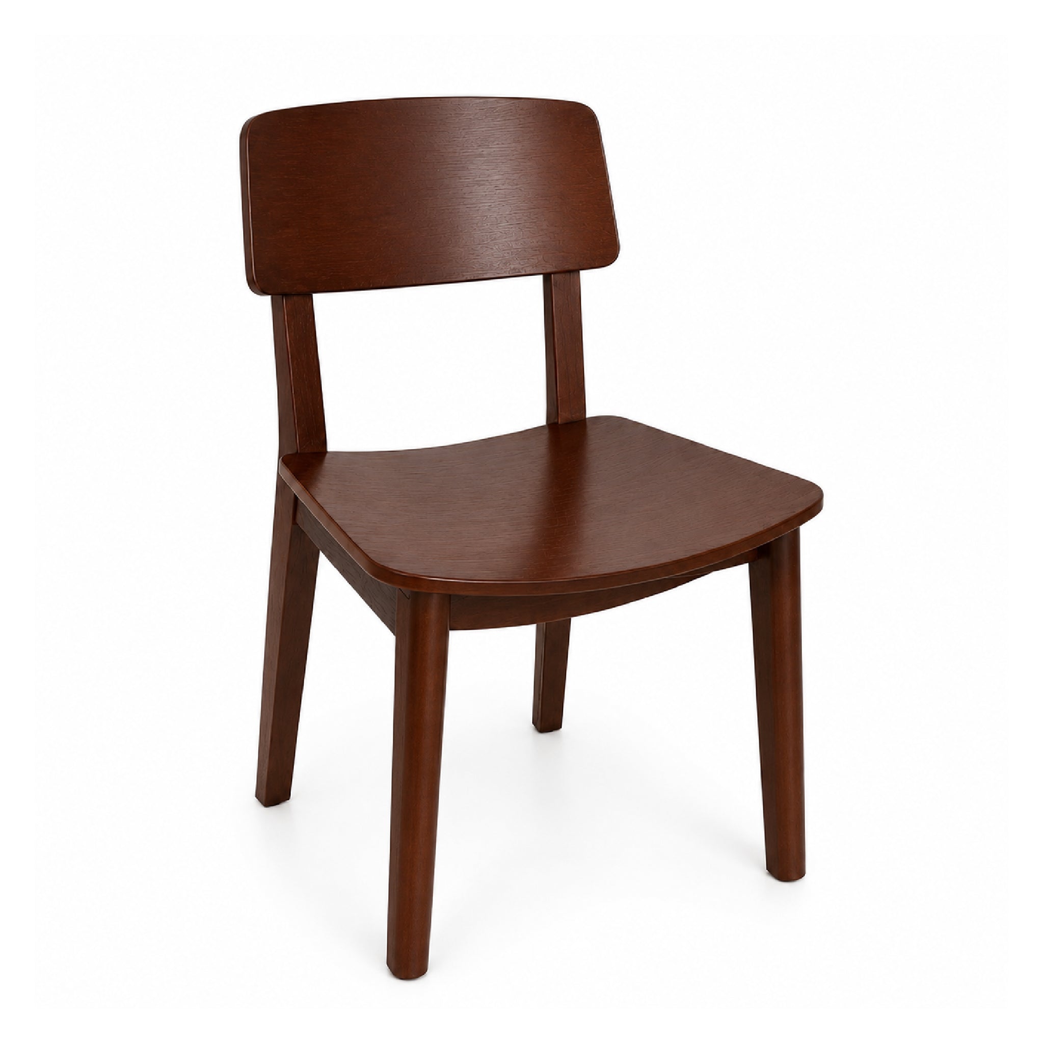 Silla Escandinava Vintage en Madera Chocolate Satinada